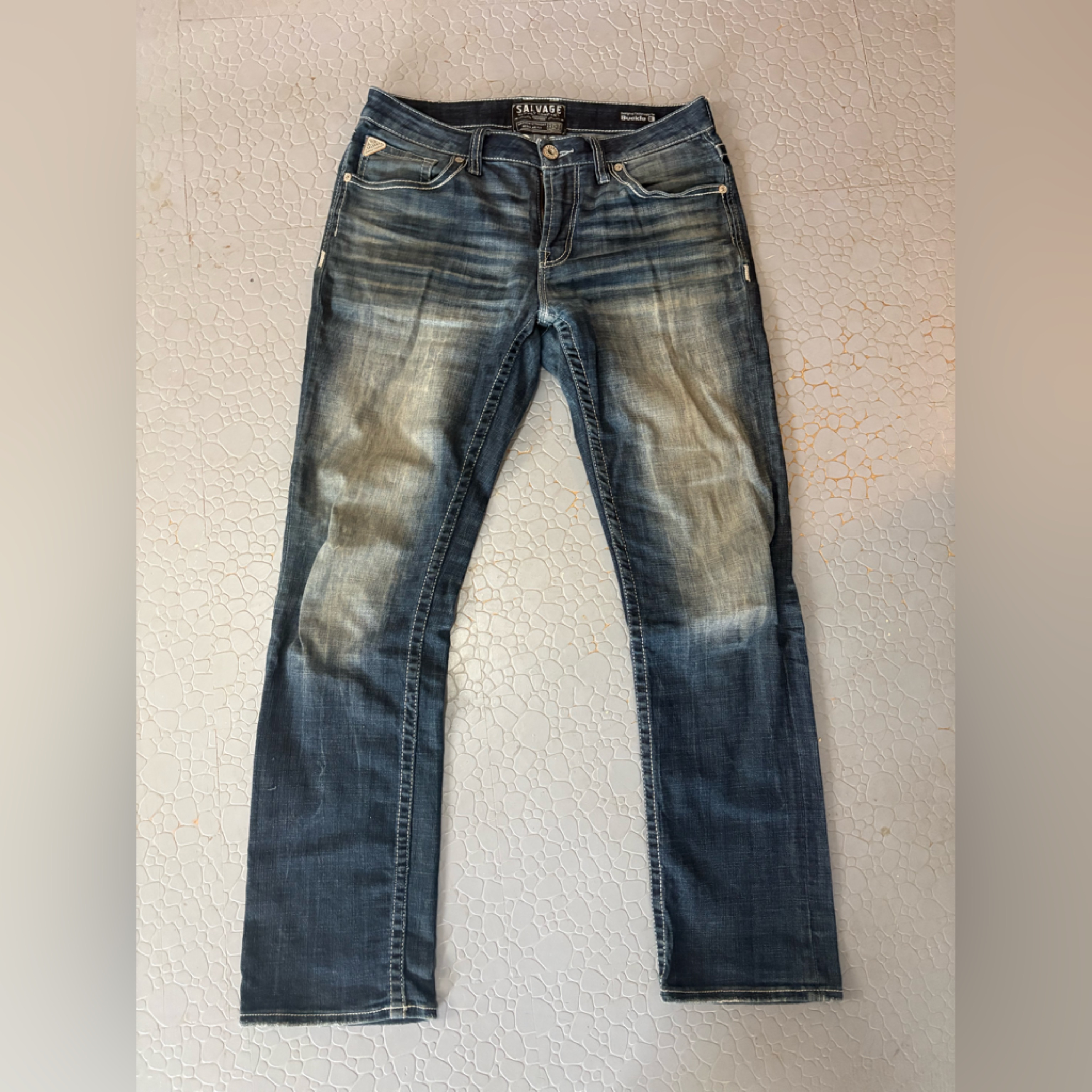 Men's Faded Blue Regular Straight Fit Jeans